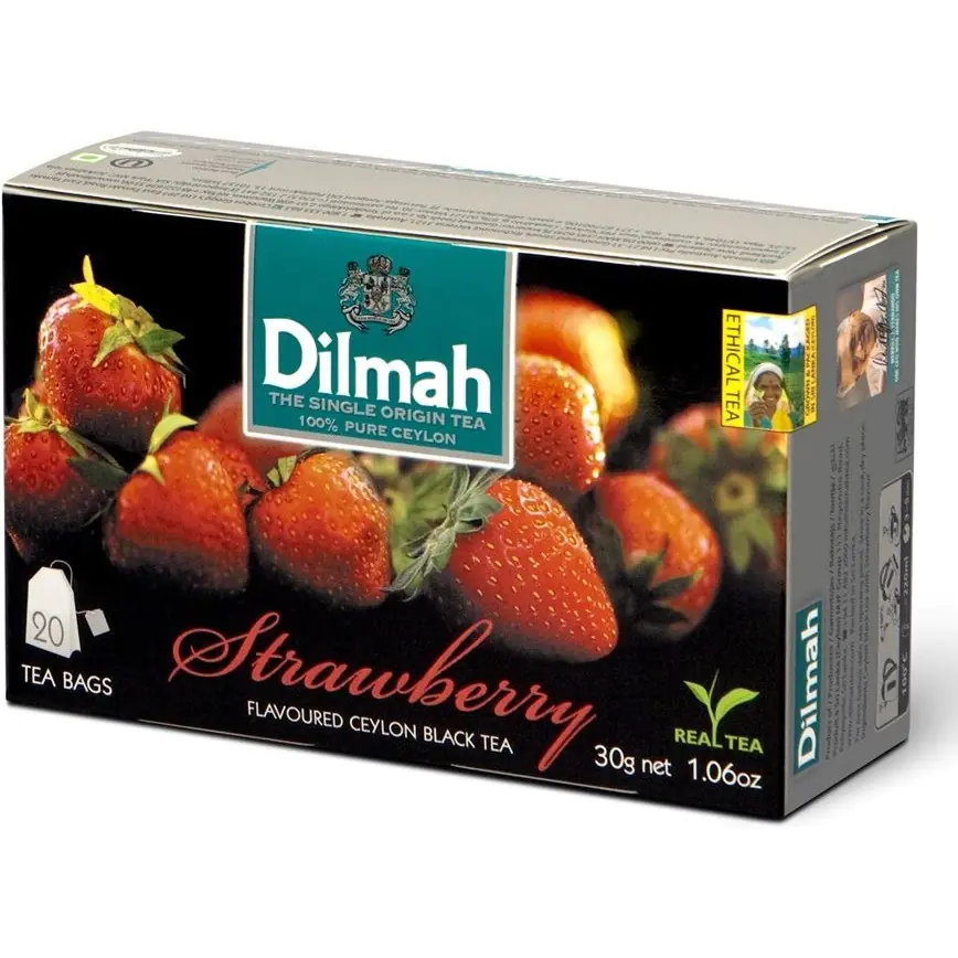 ⁨DILMAH tea (20 bags) black with strawberry aroma⁩ at Wasserman.eu