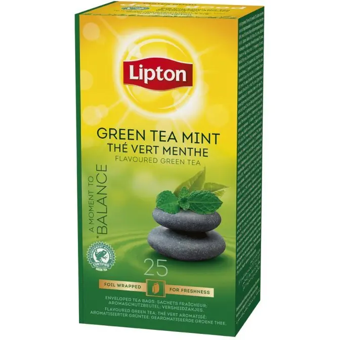 ⁨Herbata LIPTON BALANCE (25 kopert *1,3g) 32,5g zielona z aromatem Mięta⁩ w sklepie Wasserman.eu