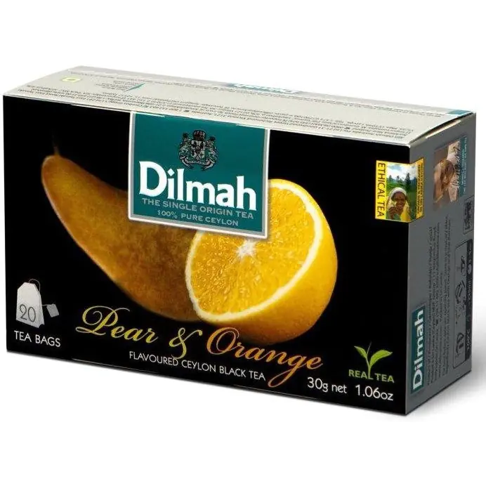 ⁨DILMAH tea (20 bags) black with pear & orange aroma⁩ at Wasserman.eu
