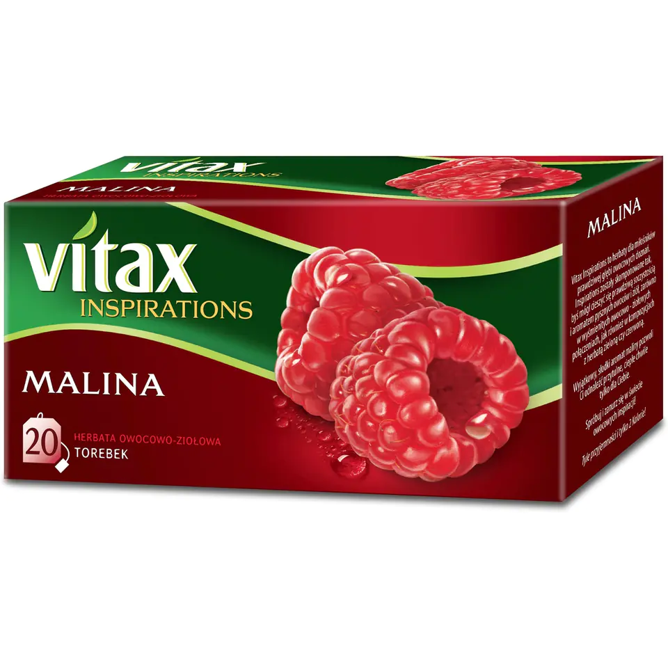 ⁨Herbata VITAX INSPIRATIONS (20 torebek) 40g Malina zawieszka⁩ w sklepie Wasserman.eu