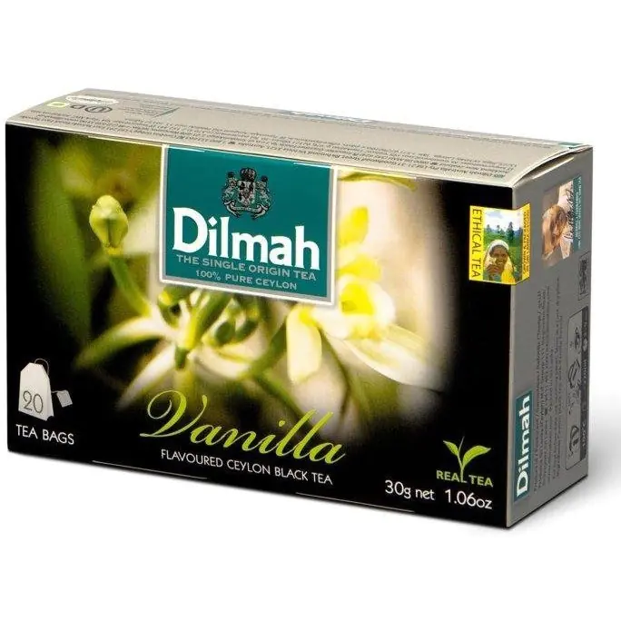 ⁨DILMAH tea (20 bags) black with vanilla aroma⁩ at Wasserman.eu