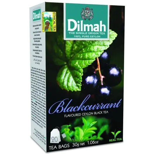 ⁨DILMAH tea (20 bags) black with blackcurrant aroma⁩ at Wasserman.eu