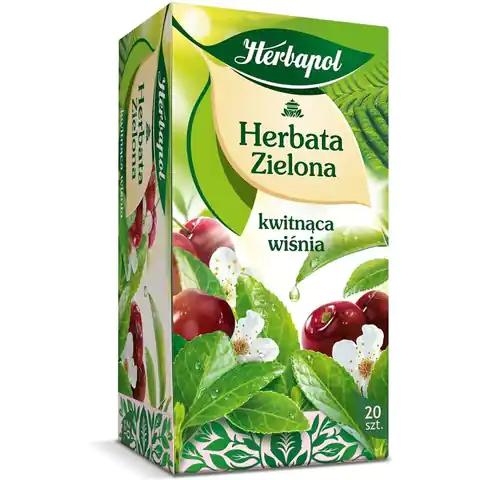 ⁨Herbata HERBAPOL zielona kwitnąca wiśnia (20tb x 1,7g)⁩ w sklepie Wasserman.eu