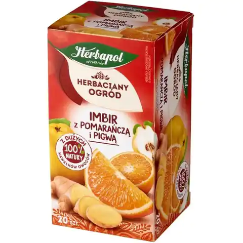 ⁨Herbata HERBAPOL owocowo-ziołowa (20 tb) Imbir z Pomarańczą i Pigwą 50g HERBACIANY OGRÓD⁩ w sklepie Wasserman.eu