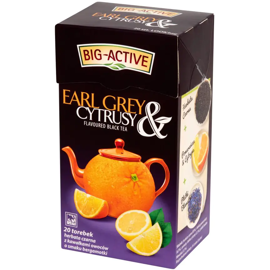 ⁨Herbata BIG-ACTIVE czarna (20 torebek) Earl Grey & Cytrusy 40g⁩ w sklepie Wasserman.eu
