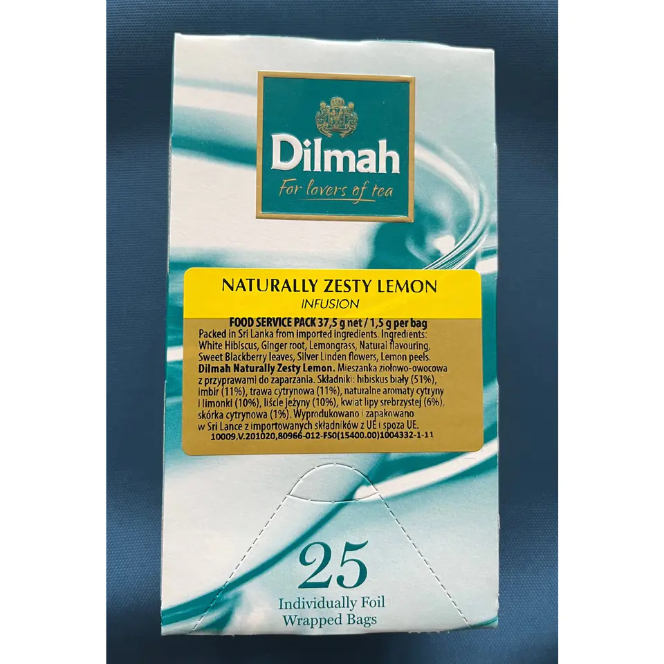 ⁨DILMAH NATURALLY ZESTY LEMON TEA (25envelope) fruit without caffeine⁩ at Wasserman.eu