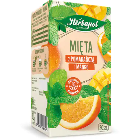 ⁨HERBAPOL herbal-fruit tea (20tb) Mint with orange and mango 30g⁩ at Wasserman.eu