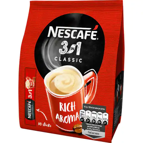 ⁨Kawa rozpuszczalna NESCAFE 3in1 CLASSIC Bag (10x16,5g)⁩ w sklepie Wasserman.eu