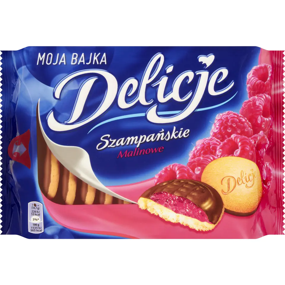 ⁨Ciastka DELICJE Szampańskie 294g malina⁩ w sklepie Wasserman.eu