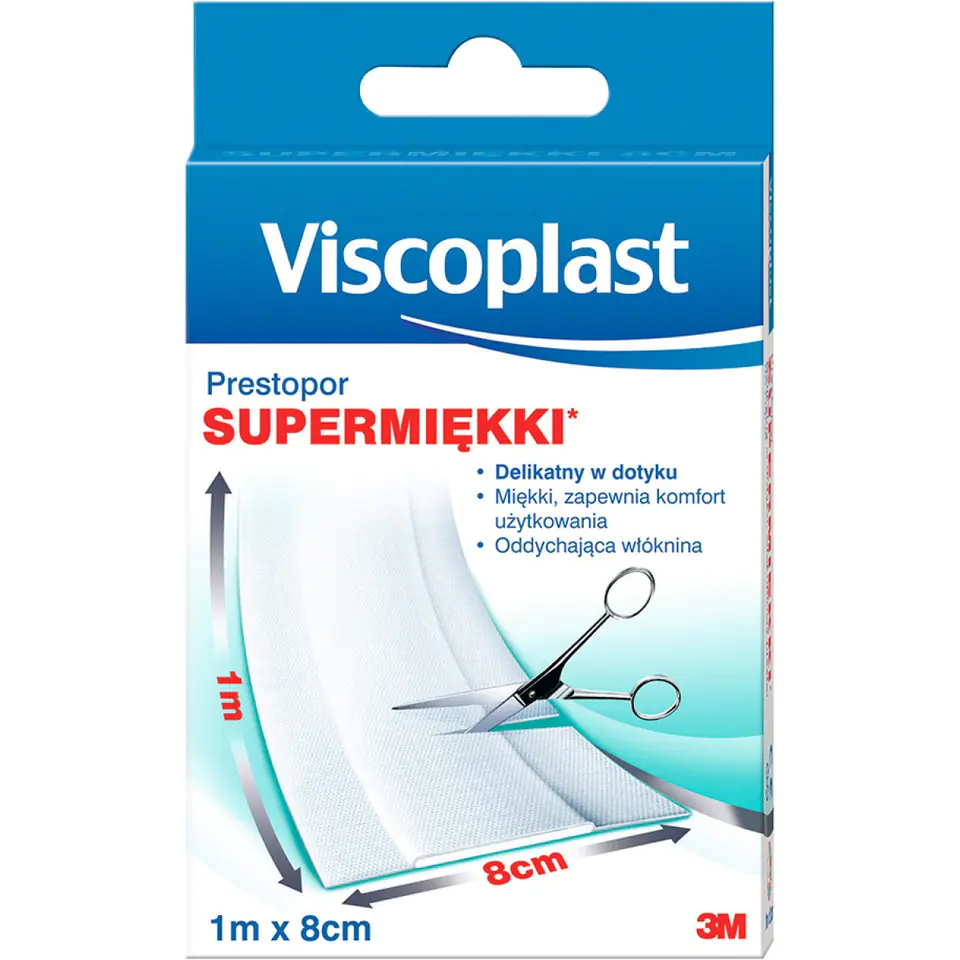⁨Cutting plaster supersoft 8cm x 1m VISCOPLAST PRESTOPOR YP201040042 3M⁩ at Wasserman.eu
