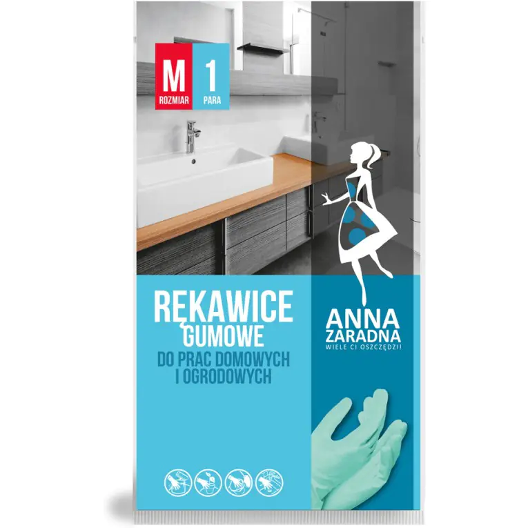 ⁨Rękawice gumowe M ANNA ZARADNA R-0752⁩ w sklepie Wasserman.eu