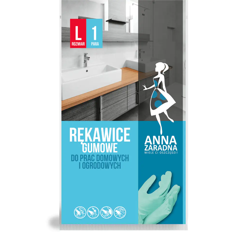 ⁨Rękawice gumowe L ANNA ZARADNA R-0769⁩ w sklepie Wasserman.eu