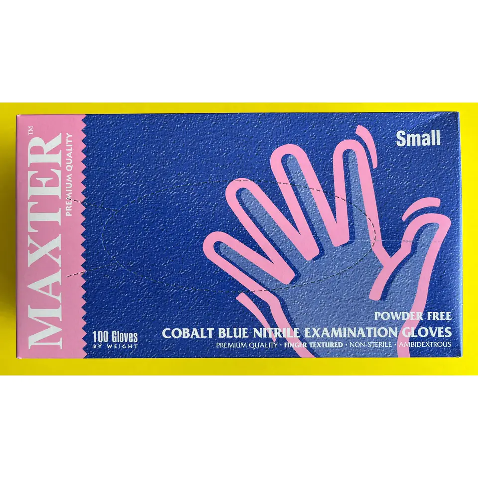 ⁨Gloves NITRILE blue 100pcs 'S' MAXTER MX93776⁩ at Wasserman.eu