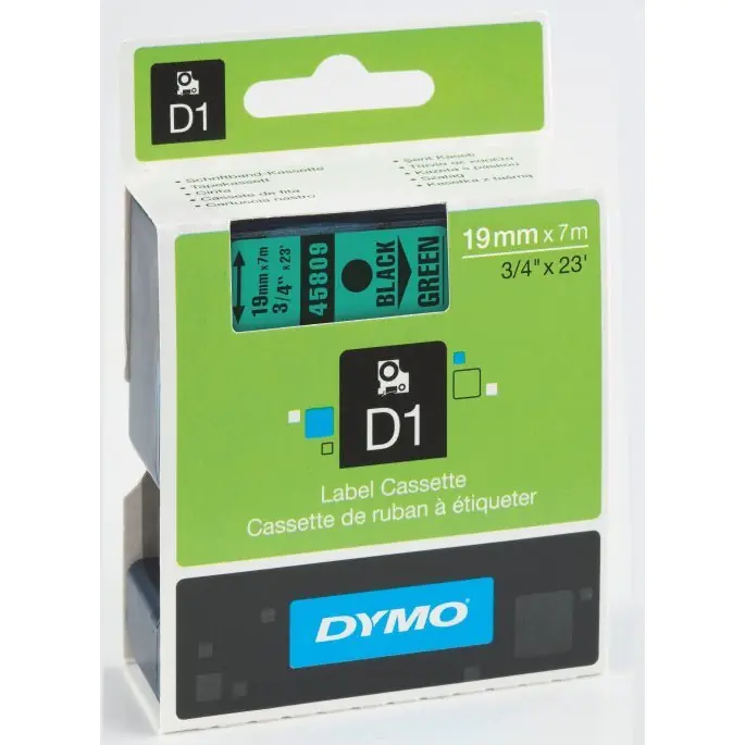 ⁨Tape 19mm/7mm black /green 45809 DYMO S0720890⁩ at Wasserman.eu