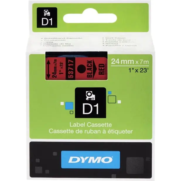 ⁨Taśma DYMO D1 24mm/7m czar/cze 53717 S0720970⁩ w sklepie Wasserman.eu