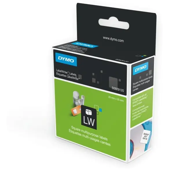 ⁨DYMO Multi-Purpose Labels - 25 x 25 mm - S0929120⁩ at Wasserman.eu