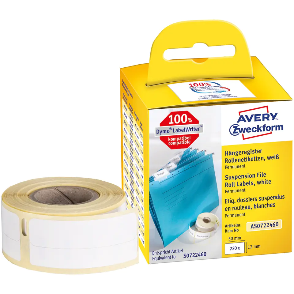 ⁨Mini-labels in a roll of 220 ethic. 12 x 50 mm, durable, white AS0722460 Avery Zweckform⁩ at Wasserman.eu