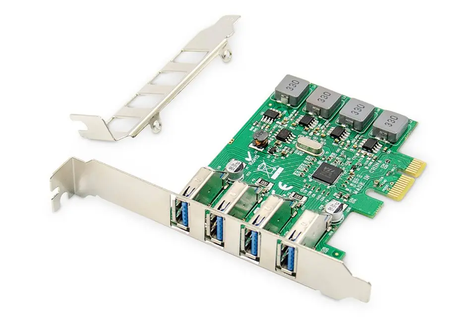 ⁨Expansion Card (Controller) USB 3.0 PCI Express 4xUSB 3.0 Low Profile Chipset: VL805⁩ at Wasserman.eu