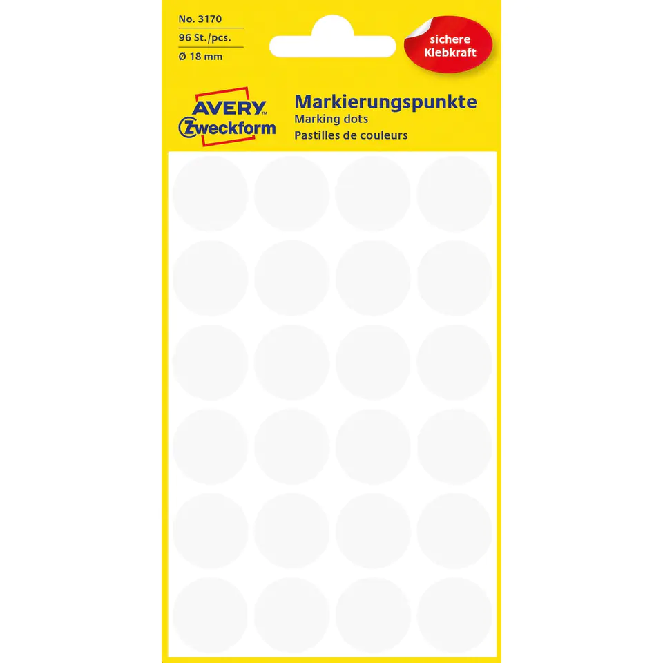 ⁨Labels ZF Q18mm white wheels 3170 AVERY ZWECKFORM⁩ at Wasserman.eu
