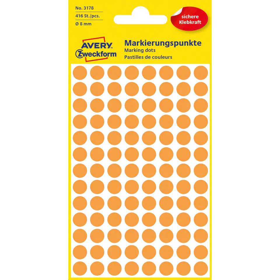 ⁨Labels ZF Q8mm 3178 orange neon wheels AVERY ZWECKFORM⁩ at Wasserman.eu