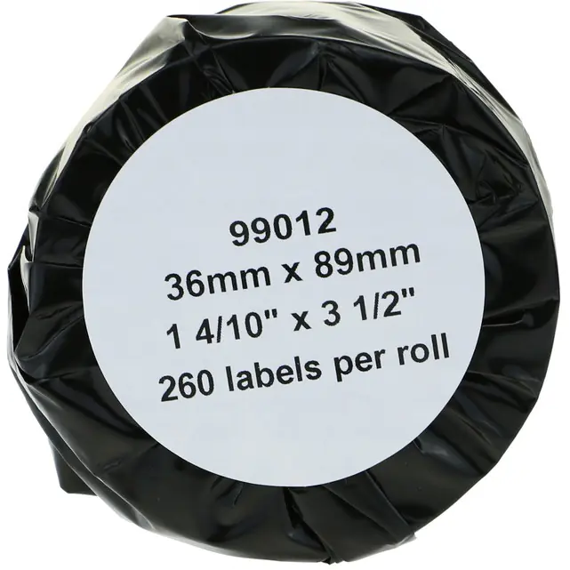 ⁨Label on roll BULK 89x36mm address white 260pcs replacement DYMO (99012)⁩ at Wasserman.eu