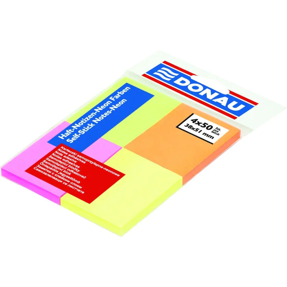 ⁨Self-adhesive block 38x51 fluo (4x50) 7578001PL-99 DONAU⁩ at Wasserman.eu