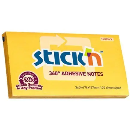 ⁨Bloczek STICK"N 127x76mm 360stopni ciemno zółty 21555⁩ w sklepie Wasserman.eu