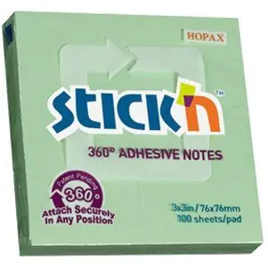 ⁨Bloczek STICK"N 76x76mm 360stopni zielony 21552⁩ w sklepie Wasserman.eu