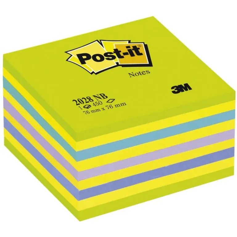 ⁨Bloczek samoprzylepny 76x76mm 400k niebiesko-zielony POST-IT 2028-NB FT510093253 3M⁩ w sklepie Wasserman.eu