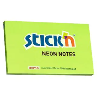 ⁨Bloczek STICK"N 127x76mm zielony neon 100k 21171 STICK"N⁩ w sklepie Wasserman.eu