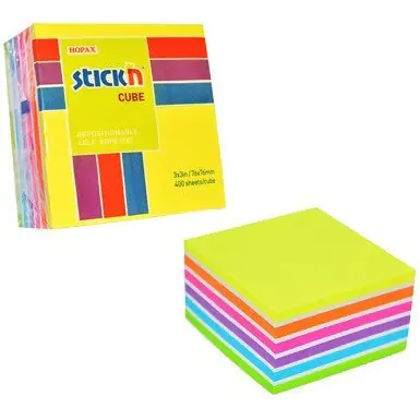 ⁨Bloczek STICK"N 76x76mm 400k mix neonowy 6 kolorów 21539⁩ w sklepie Wasserman.eu
