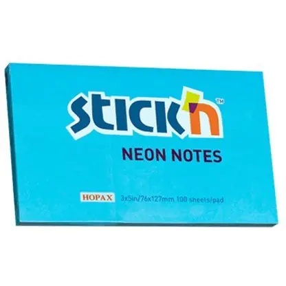 ⁨Bloczek STICK`N 127x76mm niebieski neonowy 100k 21213⁩ w sklepie Wasserman.eu