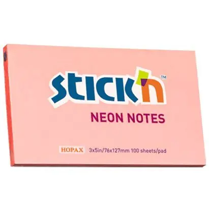 ⁨Block STICK"N 127x76mm pink neon 100k 21170 STICK"N⁩ at Wasserman.eu