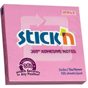 ⁨Bloczek STICK"N 76x76mm 360stopni różowy 21554⁩ w sklepie Wasserman.eu
