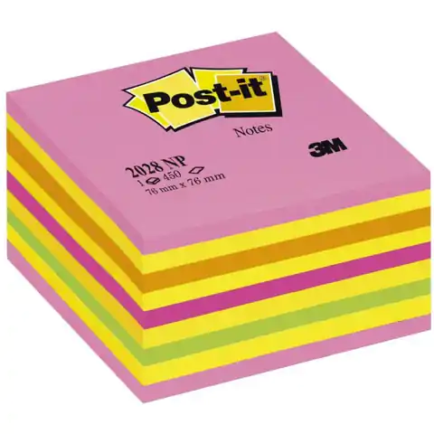 ⁨Block 3M POST-IT 2028-NP 76x76mm pink-yellow 450k UU009543941⁩ at Wasserman.eu