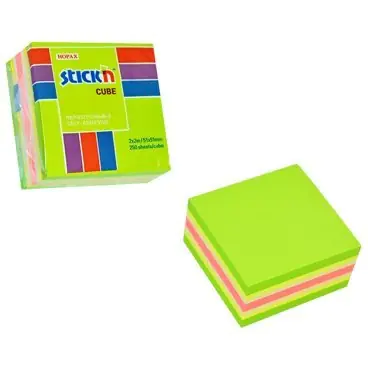 ⁨Bloczek STICK"N 51x51mm zielony-mix neon i pastel 21534⁩ w sklepie Wasserman.eu