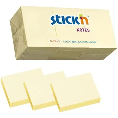 ⁨Blocks STICK"N 38x51mm yellow pastels 12 blocks x 100 sheets 21530⁩ at Wasserman.eu