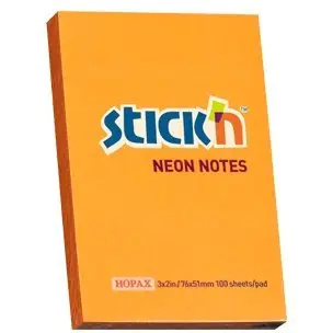 ⁨Bloczek STICK"N 76x51mm 100k pomarańczowy neon 21160⁩ w sklepie Wasserman.eu