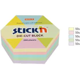 ⁨Notes sześciokąt, 61X70MM, MIX 5 KOL. pastelowych 250KART 21826 STICK`N⁩ w sklepie Wasserman.eu
