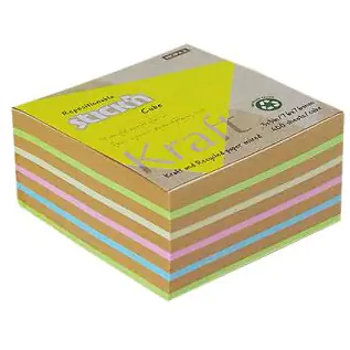 ⁨KRAFT CUBE NOTEBOOK 76X76MM, 5 COLORS, 400 CARDS. 21824⁩ at Wasserman.eu