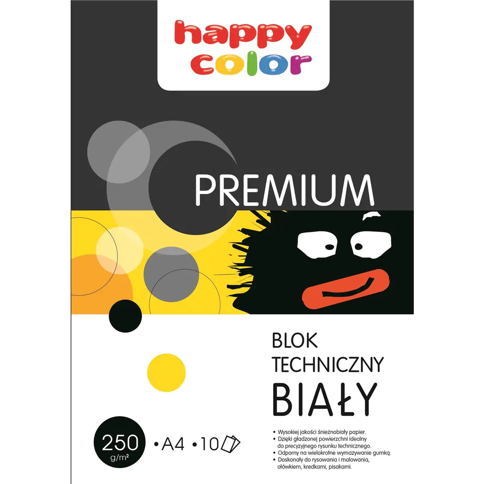 ⁨Technical block PREMIUM white 250g A4 10ark HAPPY COLOR 3725 2030-0⁩ at Wasserman.eu