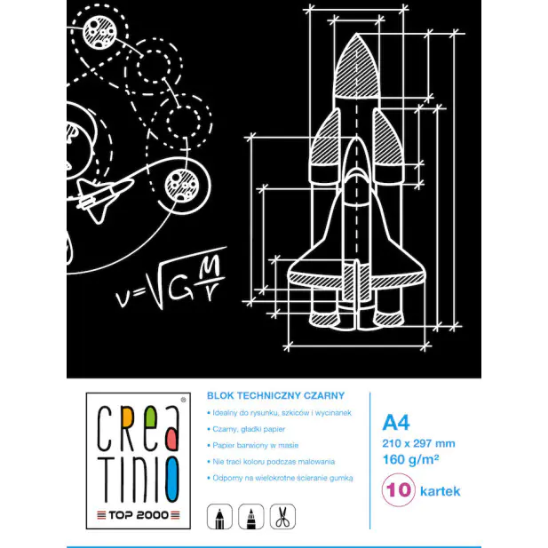 ⁨Technical block CREATINIO, black A3 10k 160g 400079854⁩ at Wasserman.eu