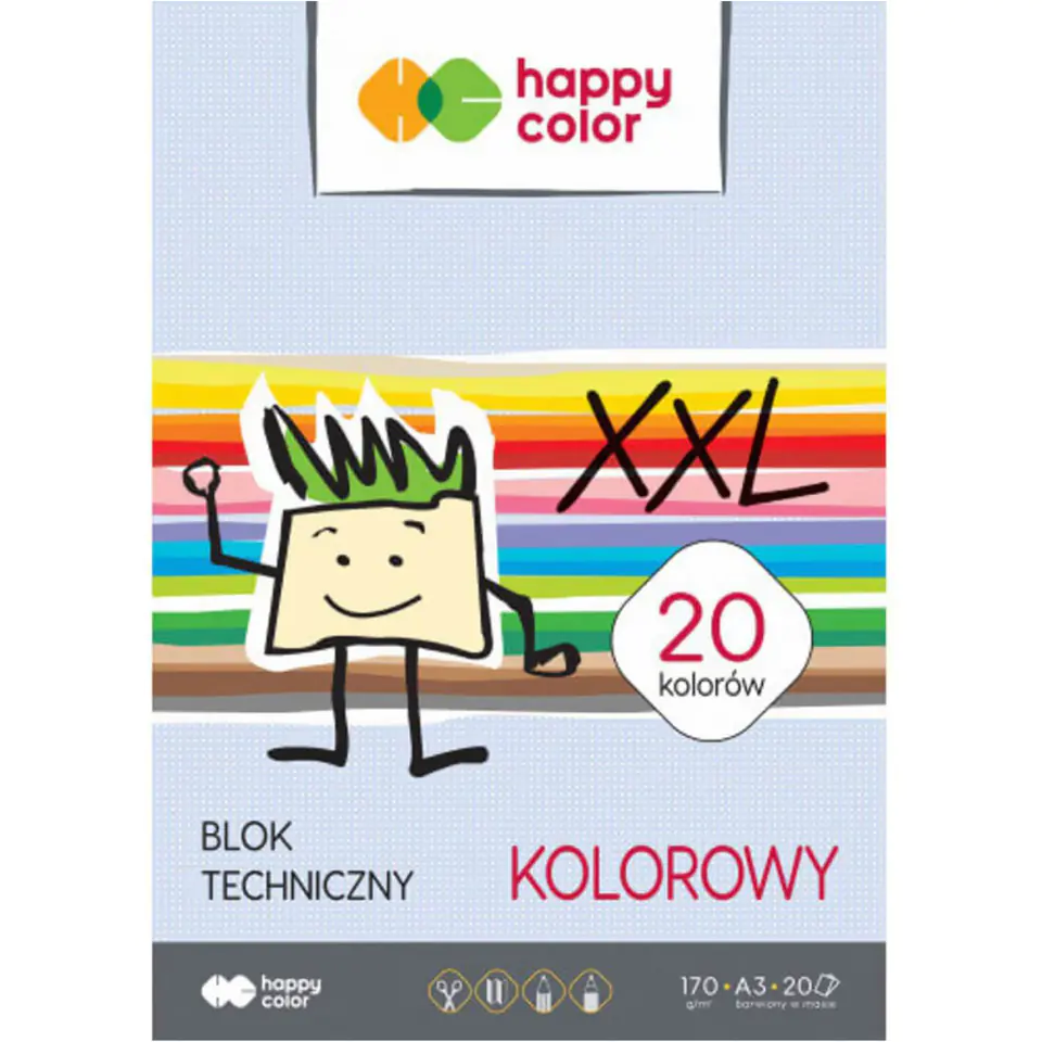 ⁨Blok techniczny kolor A3 20k 170g HA 3717 3040-09 HAPPY COLOR⁩ w sklepie Wasserman.eu