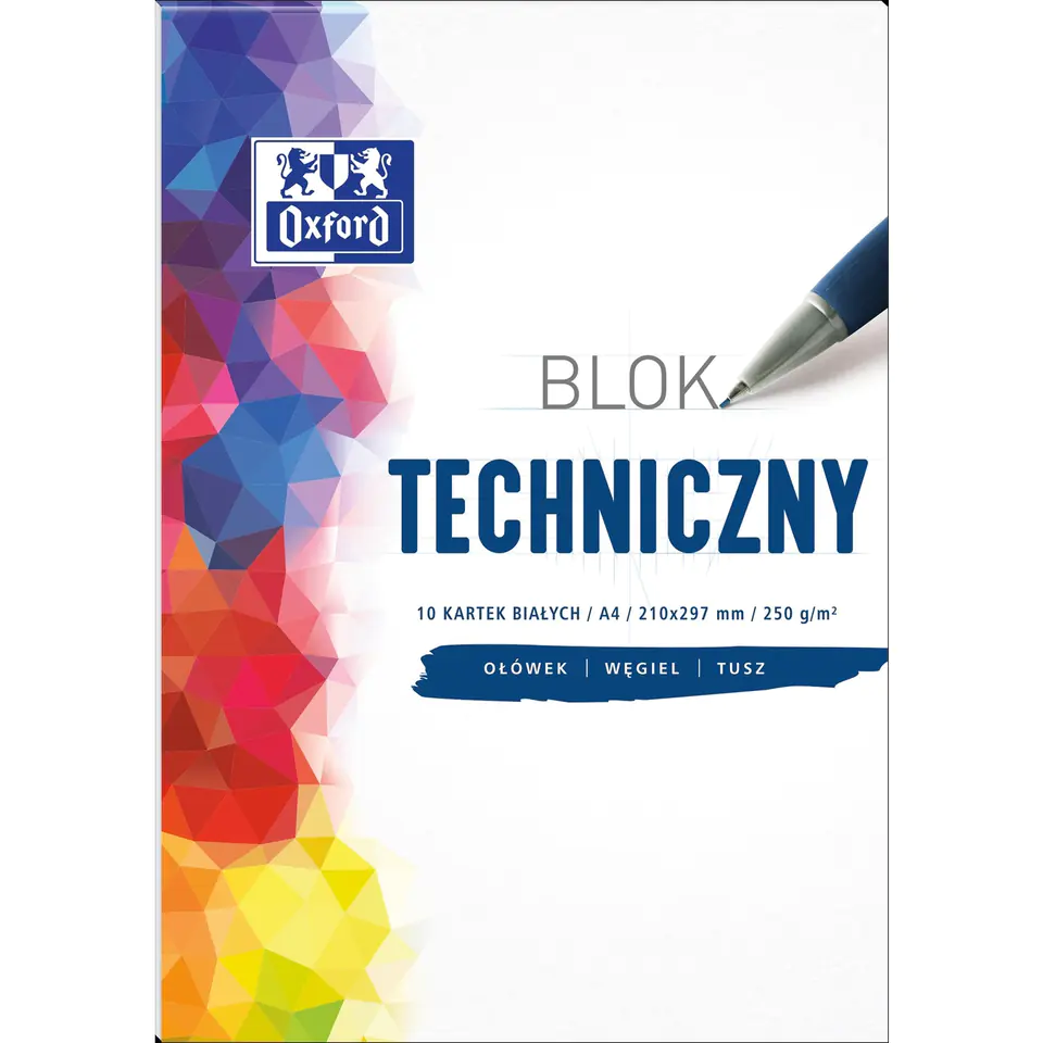 ⁨Blok techniczny A4 10k 250g biały 400093199 OXFORD⁩ w sklepie Wasserman.eu