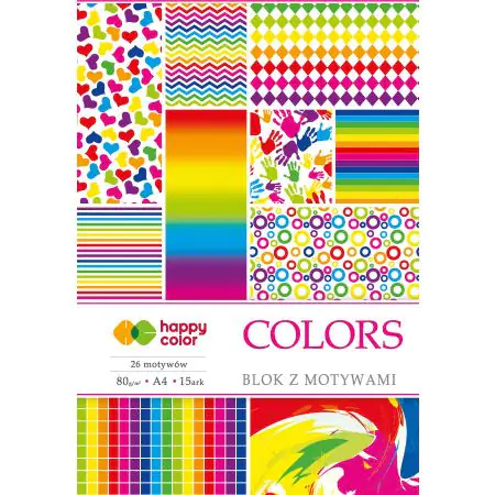 ⁨Blok z motywami A4 15k COLORS 27 motywów HA 3808 2030-C HAPPY COLOR⁩ w sklepie Wasserman.eu