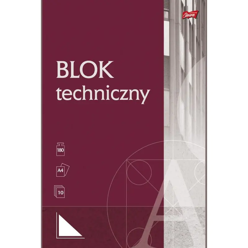 ⁨Blok techniczny szkolny A4 biały 10 kartek 190g UNIPAP⁩ w sklepie Wasserman.eu