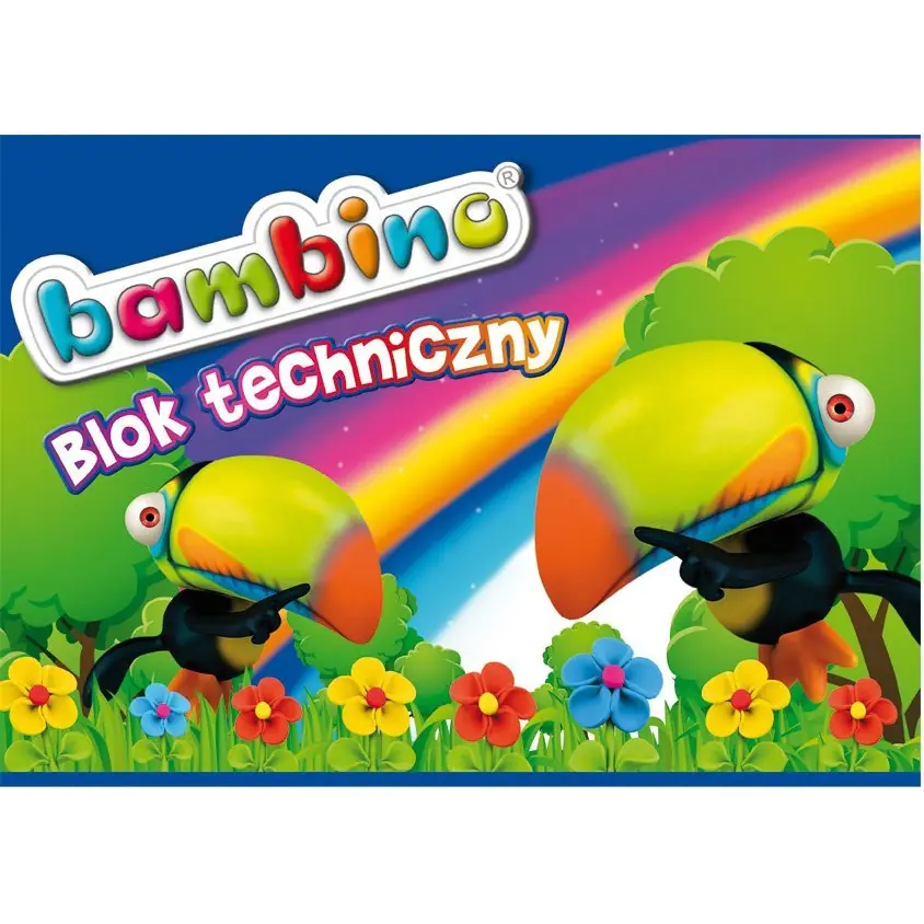 ⁨Blok techniczny szkolny A4 biały 10 kartek 190g BAMBINO⁩ w sklepie Wasserman.eu
