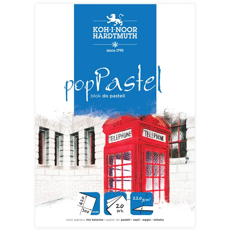 ⁨Blok do pasteli 300x420mm 20k 220g mix POP PASTEL BLO-PA300M KOH-I-NOOR⁩ w sklepie Wasserman.eu