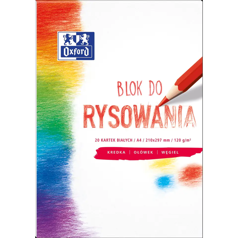 ⁨Blok rysunkowy A4 20k 120g biały 400093195 OXFORD⁩ w sklepie Wasserman.eu