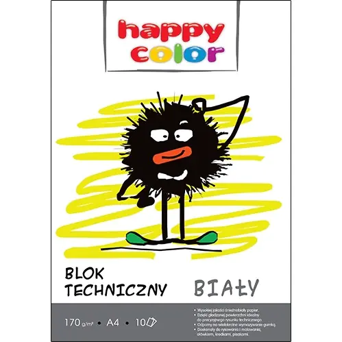 ⁨Blok techniczny A3 170g biały 3550 3040-0 HAPPY COLOR⁩ w sklepie Wasserman.eu